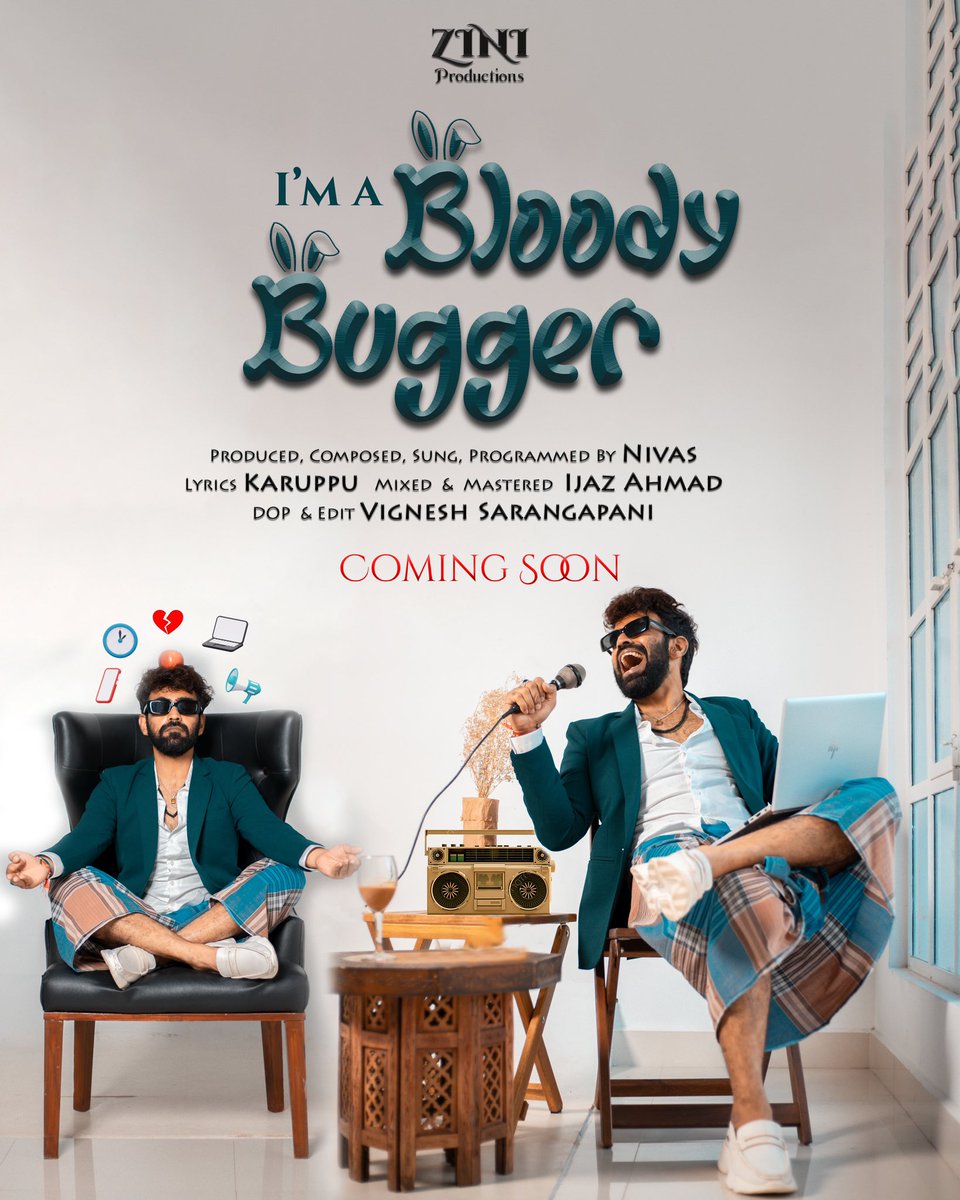 Bloody Bugger | Nivas | Karuppu

Stoked to be announcing my next Indie release.. Need all your love and support as always..

@haiku_clickzz @vignesh_saarangam <a href="/sriram/">Sriram</a>.jeevan @chorustheatregroup <a href="/atriumsounds/">Atrium Sound Studios</a> 

#indie #songwriter #tamil #spotify #musicvideo #musicproducer #create