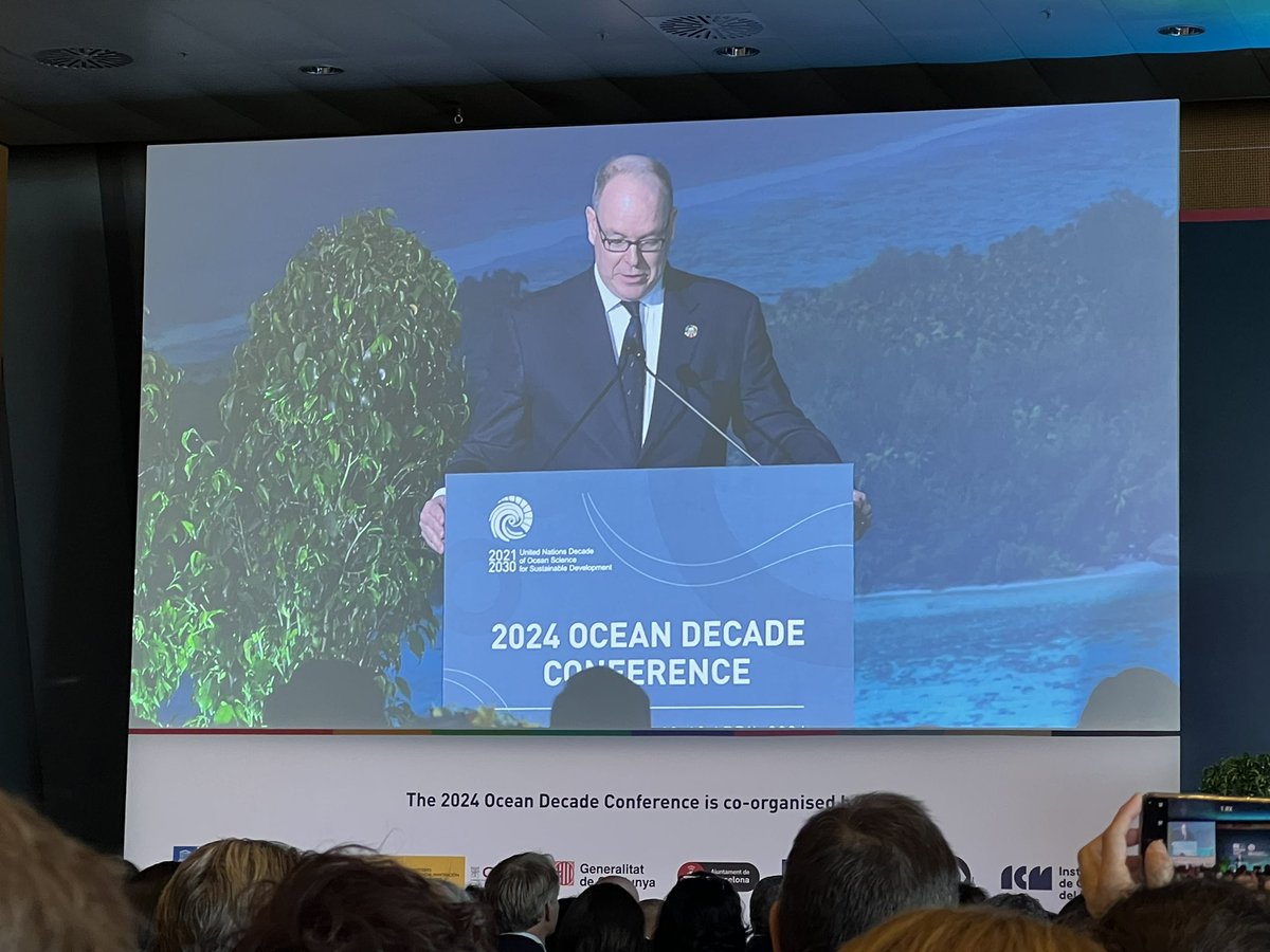 HSH Prince Albert II of Monaco @IiMonaco speaks to #24OceanDecade Monaco may be small in area, but its leader is HUGE in support of ocean science and ocean issues. We appreciate his support so much!