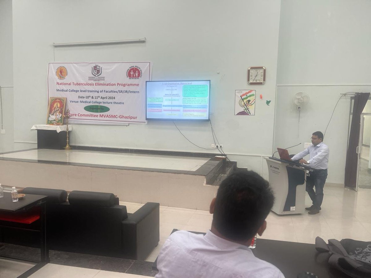 2days training workshop was organised for faculties,SR,JR under National Tuberculosis Elimination Program at MVASMC Ghazipur. Faculty from medical College were the speakerswho sensitised the participants about TuberculosisWorkshop was organised under the supervision of Principal.