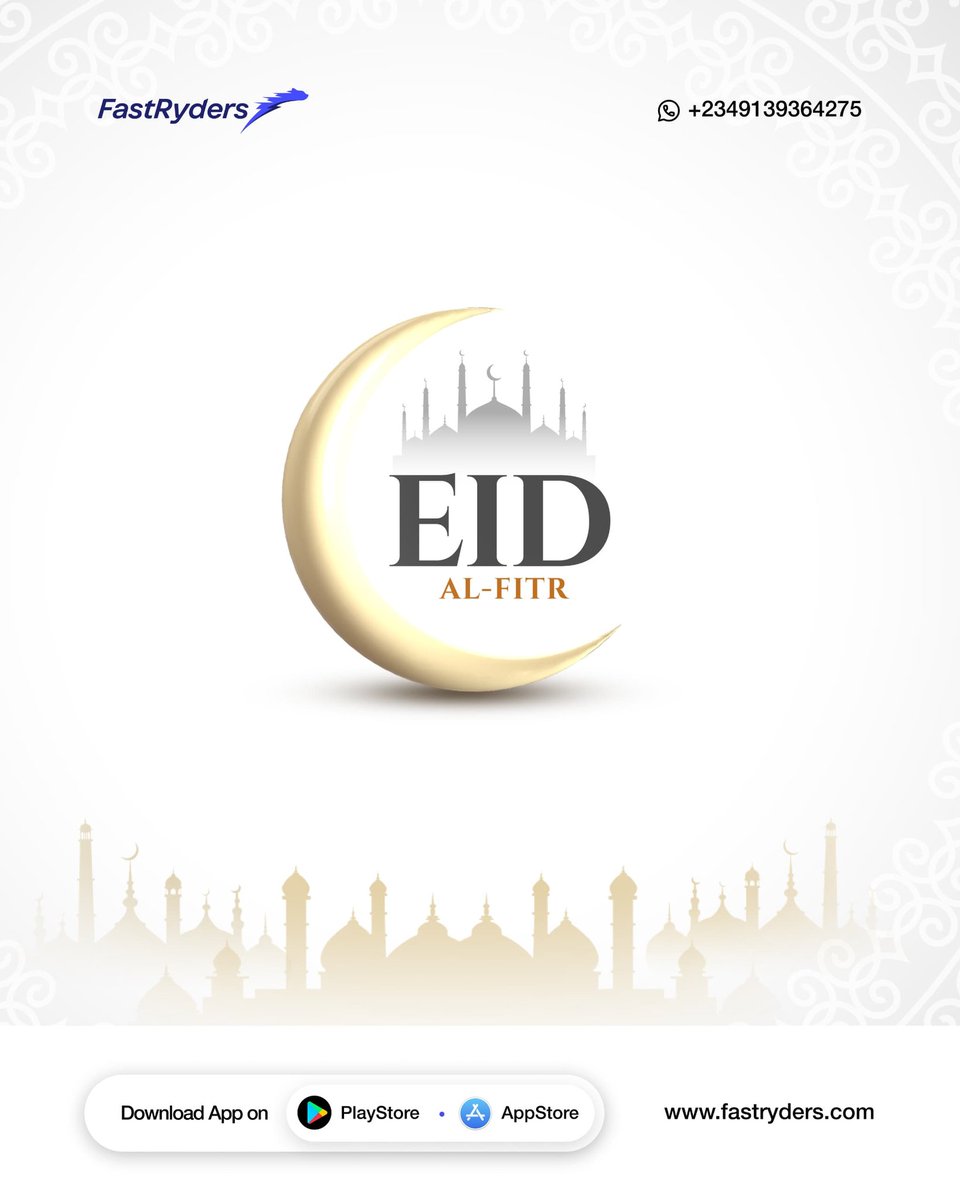Happy Eid Al-Fitr. Wishing you and your loved ones joy, peace, and prosperity on this blessed occasion.
.
.
#eidmubarak2024 #eidalfitr2024 #fastrydersapp #businessowners #logisticexcellence #logisticscompsnyinlagos #dispatchridersinlagos