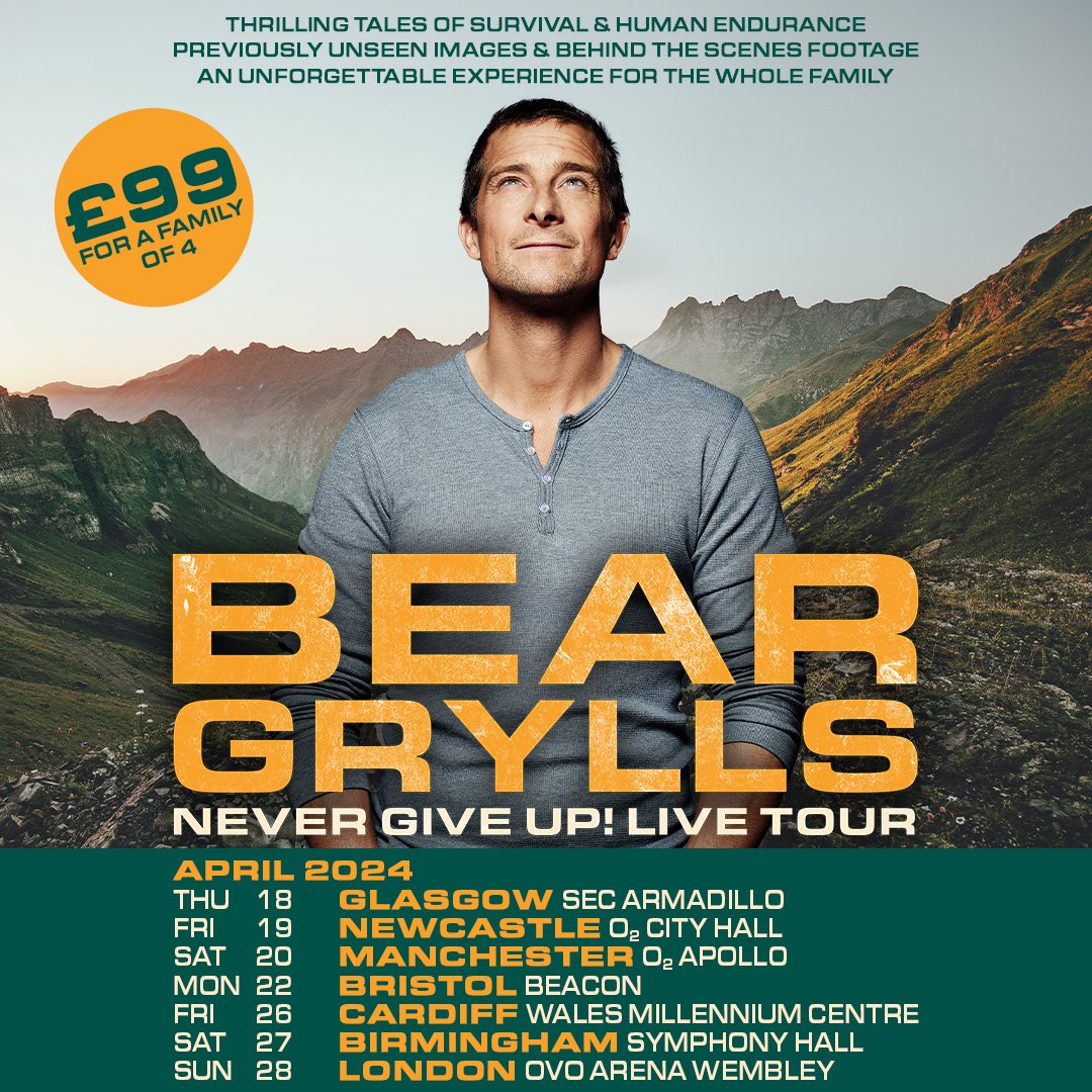 Head over to our Instagram to enter our #giveaway for tickets to see @BearGrylls Never Give Up Live Tour in London ‼️ instagram.com/p/C5jM7O5oiGH/…