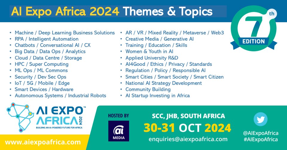 SPEAKER CALL - We don't just talk about AI at AI Expo Africa 2024 - Join other thought leaders & submit a talk TODAY > aiexpoafrica.com/speakers/ #AIExpoAfrica #SouthAfrica #Gauteng #Johannesburg #AI #RPA #IA #IntelligentAutomation #ArtificialIntelligence
