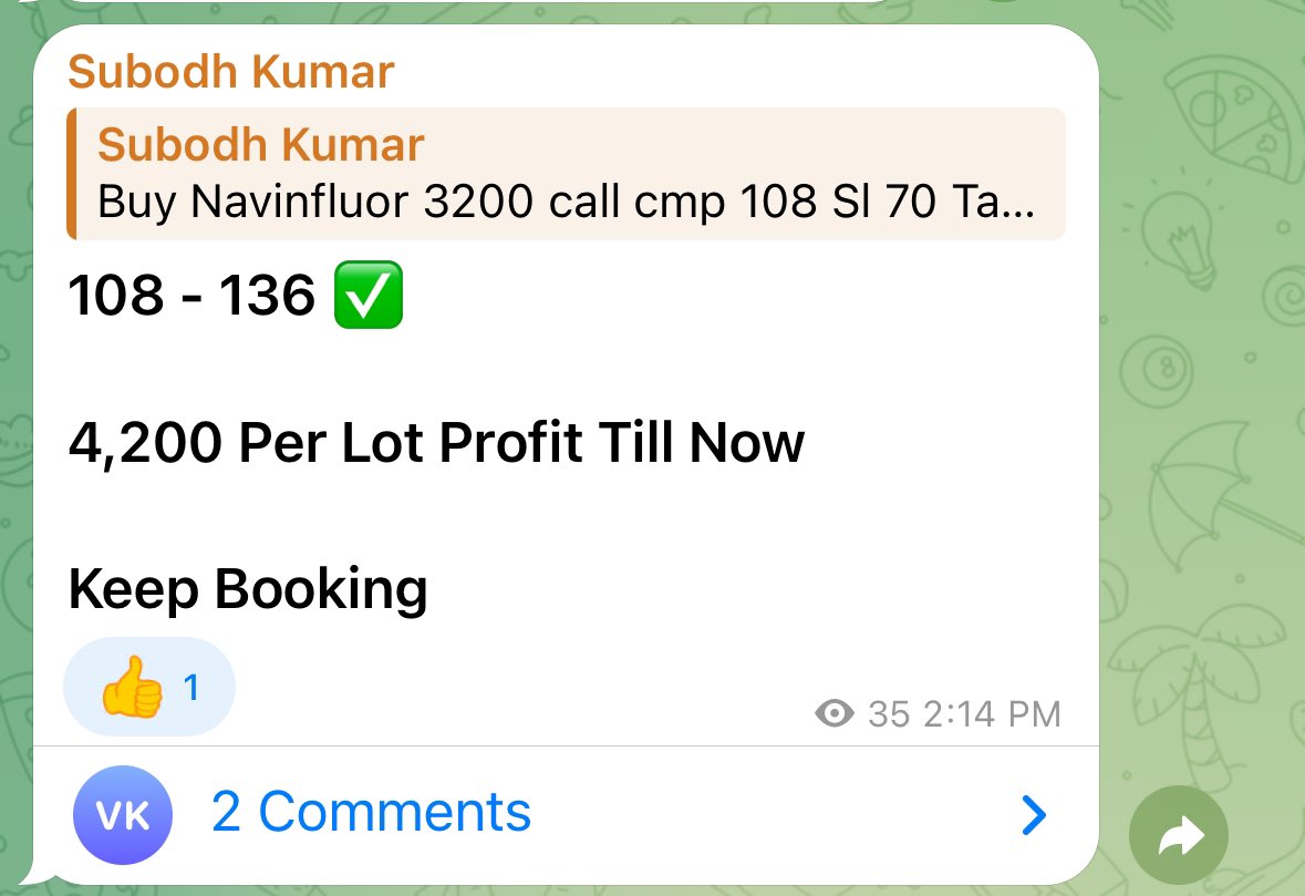 Navinfluor 3200 Option call buy was given in my free telegram channel in which telegram members booked 4,200 per lot. Free Telegram Channel Link : t.me/Learn_Option_S… #stockmarket #nifty #banknifty #trading #investing #option #intraday #ipo #mutualfund