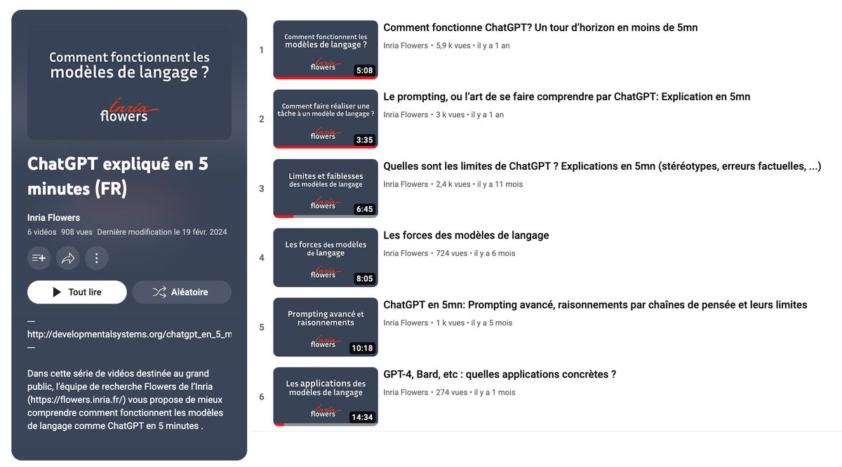 Séminaire IA <a href="/RA_BFC/">Région académique Bourgogne-Franche-Comté</a> : les vidéos <a href="/FlowersINRIA/">Inria Flowers team</a> "ChatGPT expliqué en 5 minutes" youtube.com/playlist?list=…
#IA_en_education