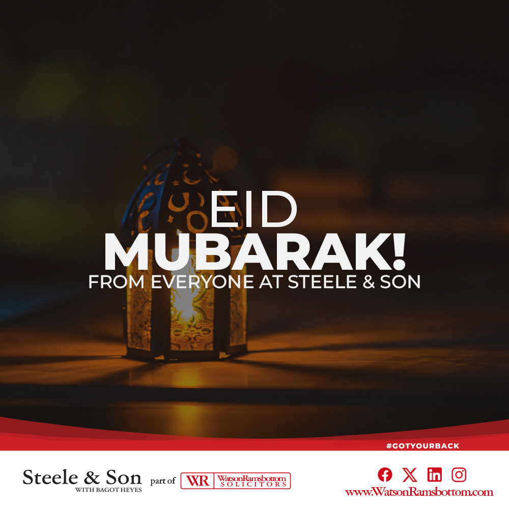 Eid Mubarak to all celebrating today from everyone here at Steele & Son 🙌

#GotYourBack