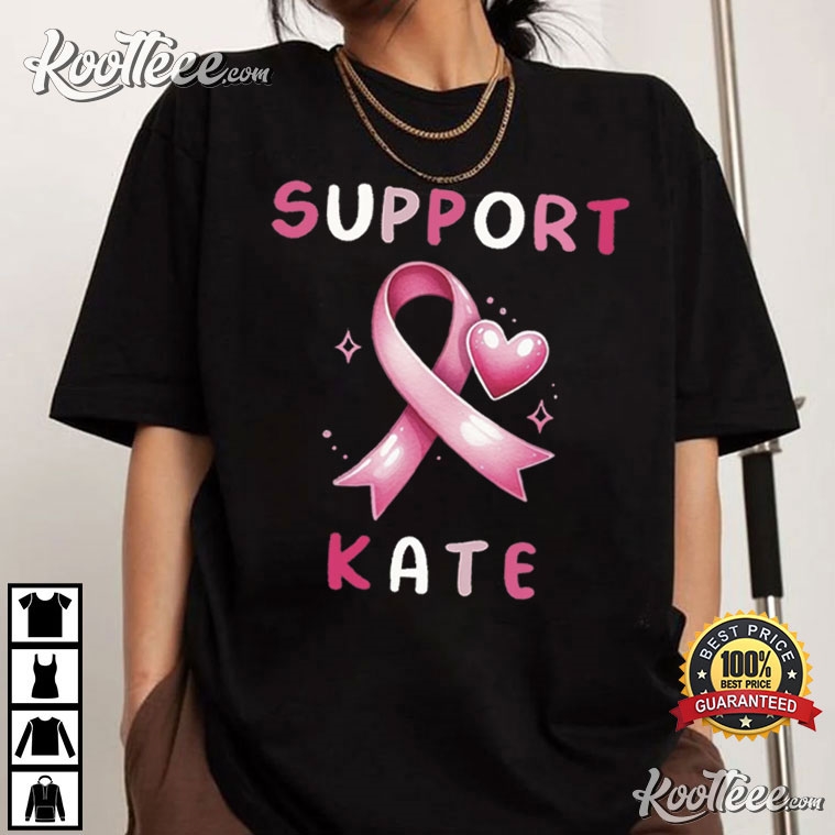 Kate Middleton Support Kate Pink Ribbon Fight Cancer T-Shirt #KateMiddleton #FightCancer koolteee.com/product/kate-m…