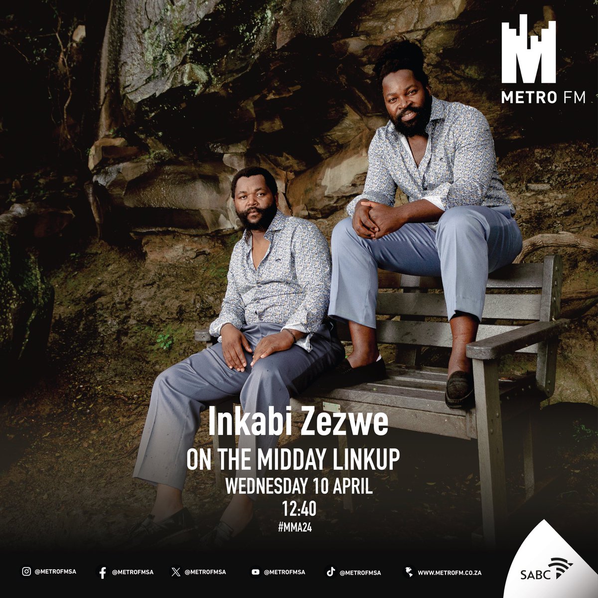 We are joined by #MMA24 nominees for ‘Best Duo/Group’ @inkabi_zezwe on #TheMiddayLinkUp at 12:40. To vote, dial *120*45787# | USSD rates charged at R1.50 per minute. #MMA24 #BlackToTheFuture