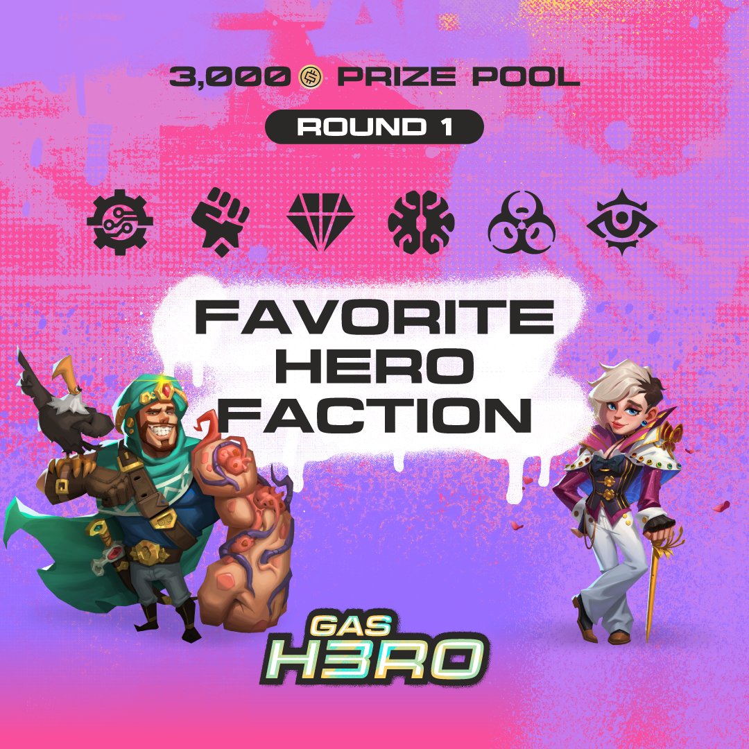 2184Official's tweet photo. Favorite Hero Faction 💫

We're kicking off our #GasHero UGC contest by showing some love for Hero Factions! 🎉

Enter now:
🔸 Like and Retweet this post
🔸 Follow @GasHeroOfficial and @FSLWeb3
🔸 In the comments, share your favorite hero faction and skills, make sure to tag @GasHeroOfficial, #GasHero, and #HeroFaction

500 GMT is up for grabs! 💰

Deadline: 13th April, 8 am UTC