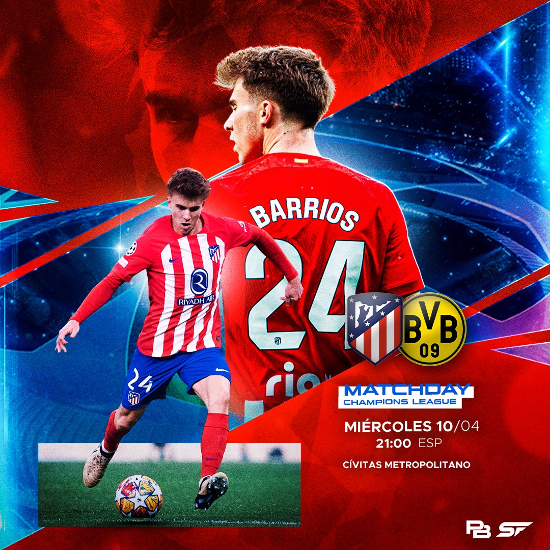 Noche de @ChampionsLeague 🆚 Borussia Dortmund 🏟️ Civitas Metropolitano ⏰ 21:00 ❤️🤍