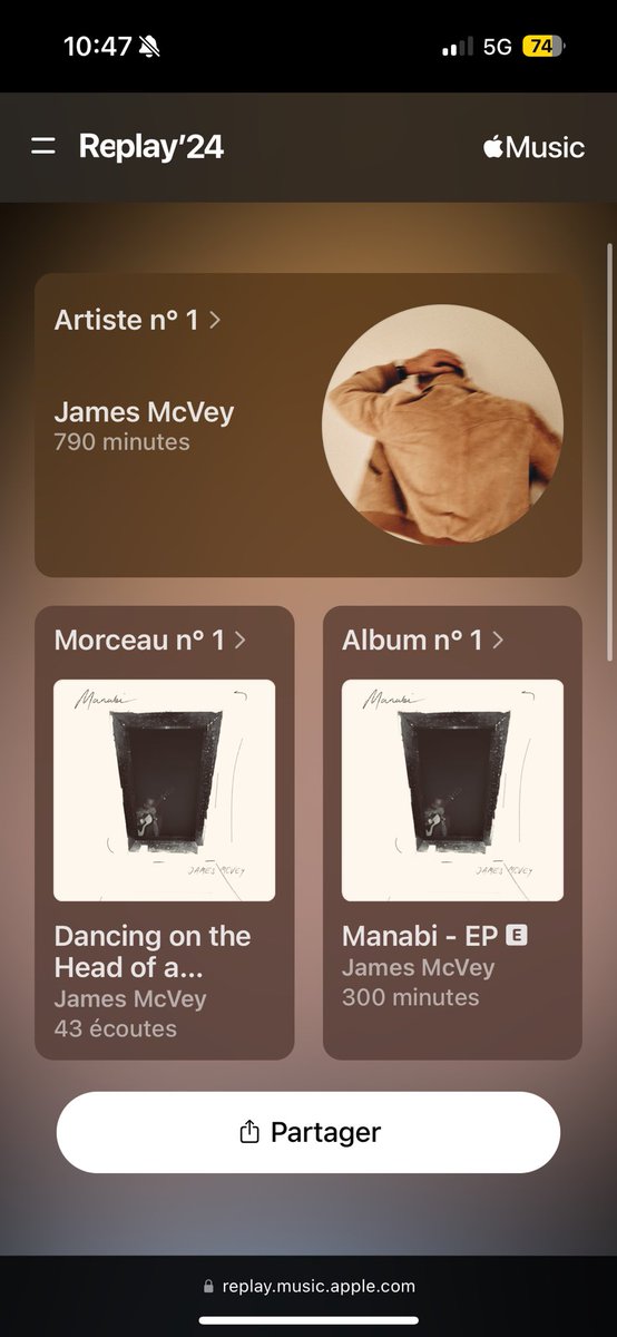 james mcslay is my top artist on apple music are we even surprised