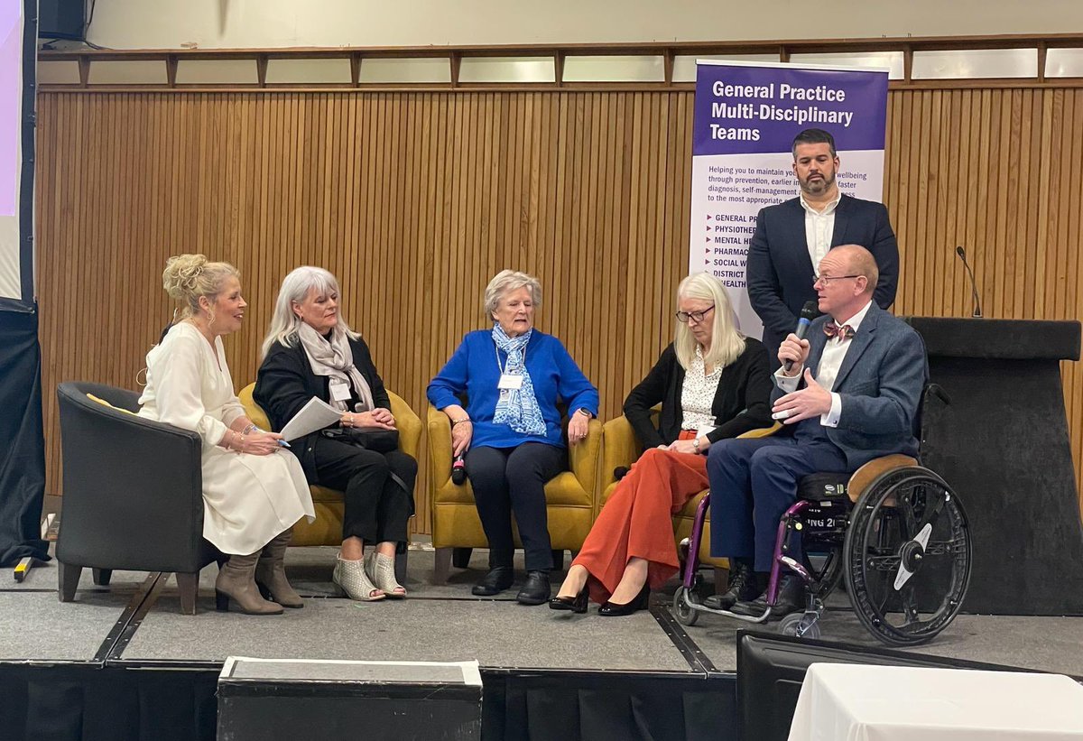 setrust's tweet photo. “My life has been utterly changed by MDT’s”✨

The words of Service User, Evelyn Knox. 

Our host is joined on stage by four MDT service users and First-Contact Physio. 

Our service users have been at the heart of our MDT service in Primary Care ❤️#MDTsMatter https://t.co/KuLnOVSuWY