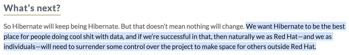 🗣️ 'surrender some control ... to make space for others'. I think not many companies get open-source that deeply like Red Hat does, categorically putting upstream communities first. in.relation.to/2024/04/09/hib…