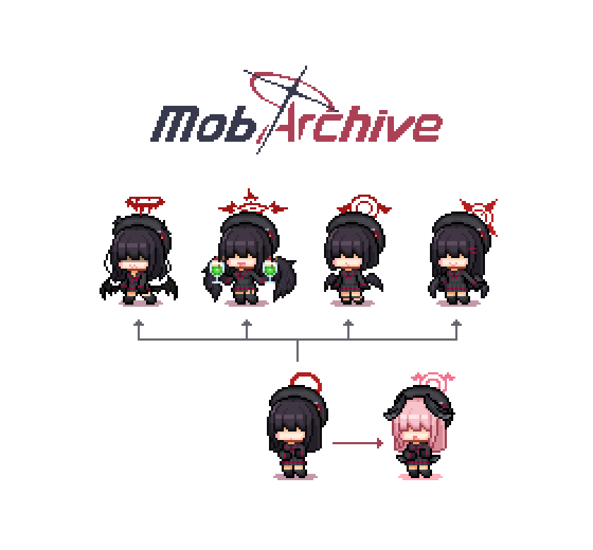 ブルアカ「MOB    #ブルアカ #BlueArchive #블루아카 #ドット絵 」|redforgeのイラスト