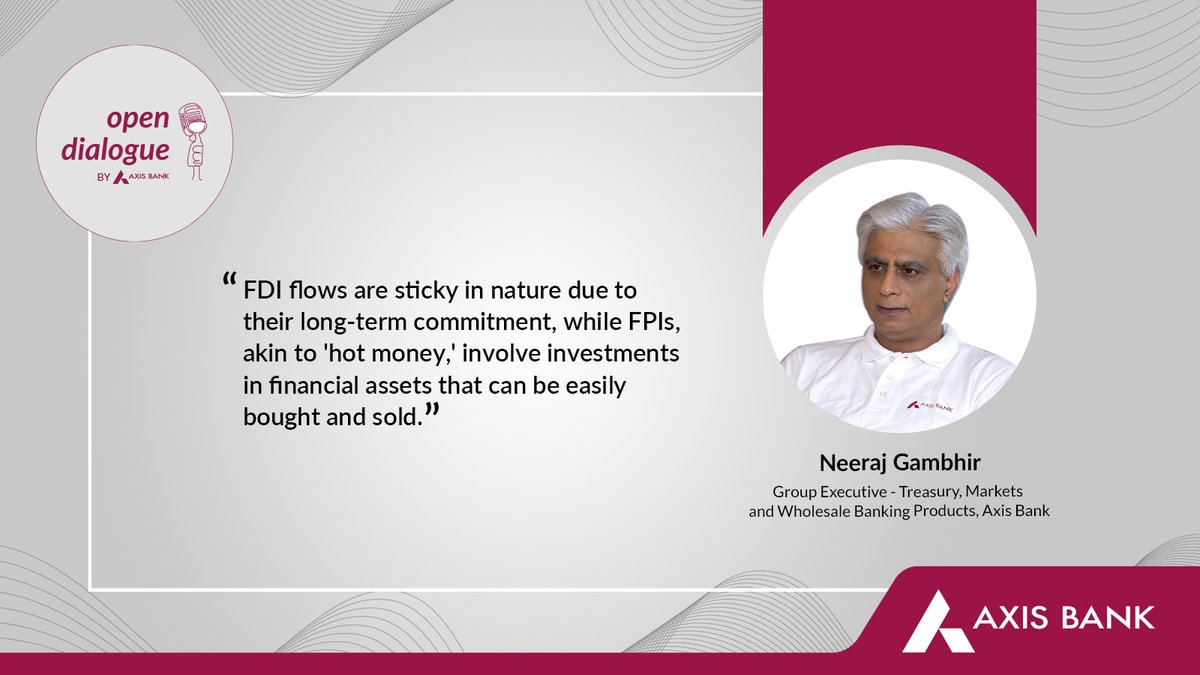 FDI involves long-term commitments in local businesses, while FPI refers to investments in stocks and bonds that can be easily bought and sold in financial markets. To see how they affect the rupee, watch: youtube.com/watch?v=-BcYZy… @neerajgambhir @sameershetty29