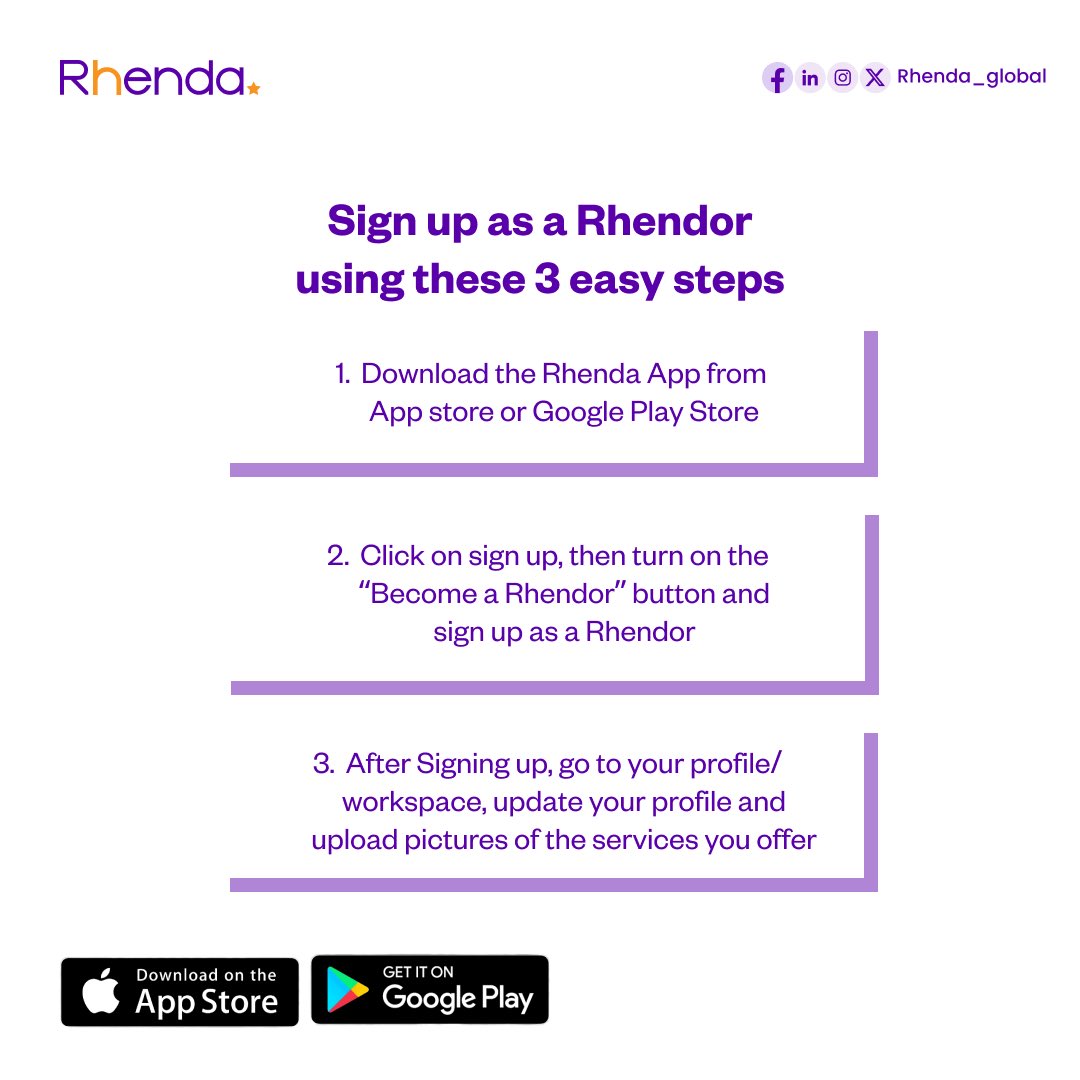 rhenda_global's tweet photo. Rhenda is making life easier for everyone💯
Download the Rhenda App and sign up today!
#rhenda https://t.co/29GYucQRMS