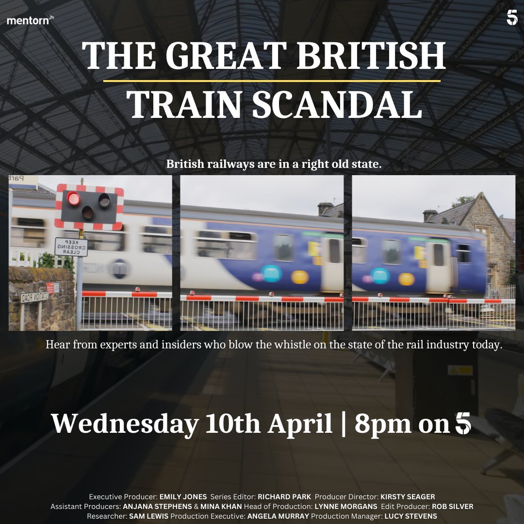 British Railways are in a right old state. Tonight, experts and insiders lift the lid on the ins and outs of the rail industry. The Great British Train Scandal, tonight at 8pm on @channel5_tv 🚆