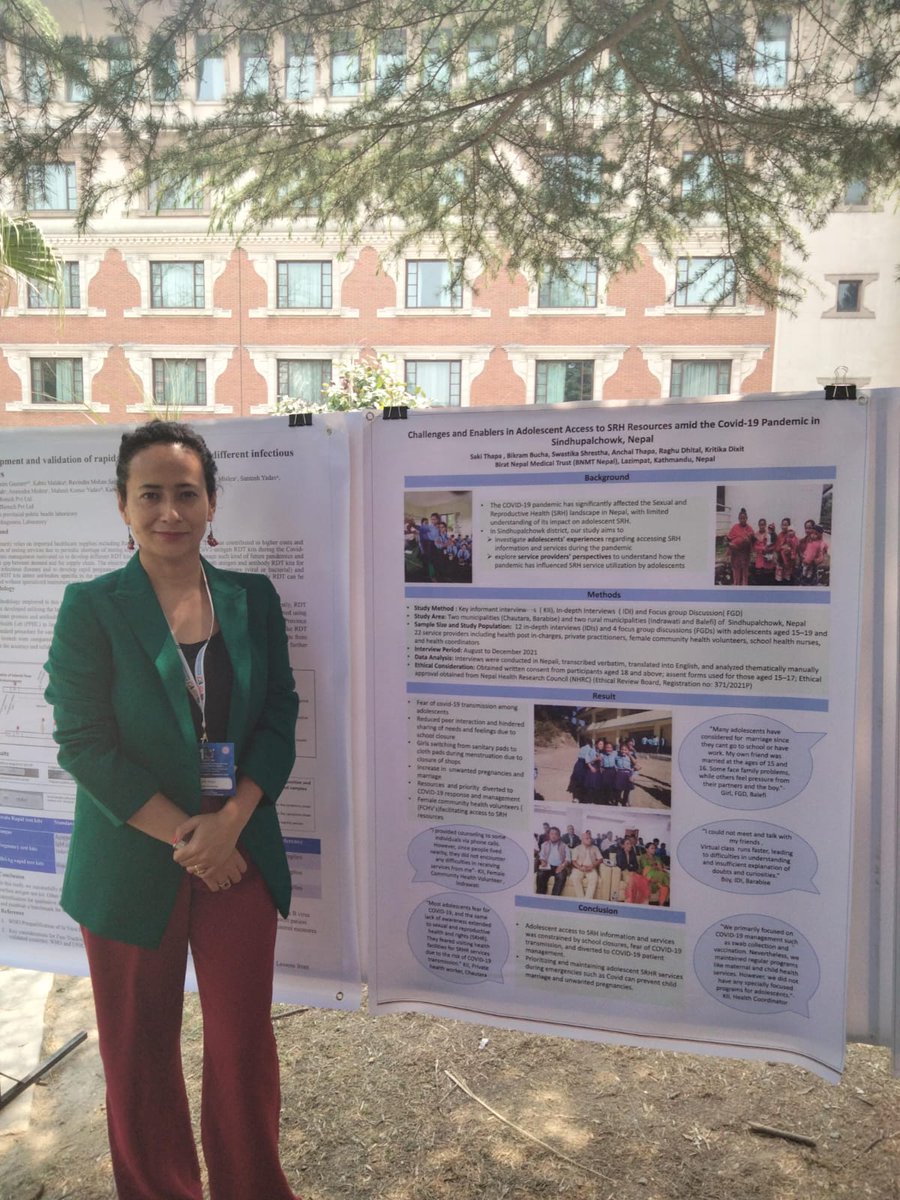 @SakiThapa presents poster on ‘Challenges & Enablers in Adolescent Access to SRH Resources amid Covid-19 Pandemic in Sindhupalchowk, Nepal’. #NHRC The study showed that adolescent access to sexual & reproductive health (#SRH ) information & services was limited @amplifyfund (1/3)