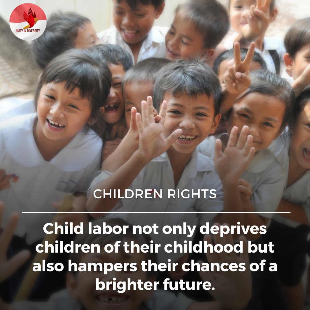 Every child deserves a childhood free from exploitation. Yet, in Indonesia, millions are robbed of this basic right, forced into hazardous labor instead of school. It's time to stand up for their rights!
#ChildRights #UnityInDiversity
