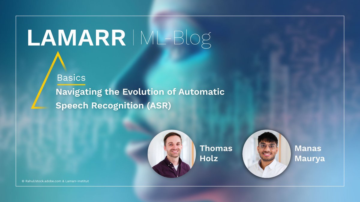 🗣️Dive into the #TechEvolution of #AutomaticSpeechRecognition (#ASR) at our latest #blog post by authors Thomas Holz & Manas Maurya (@FraunhoferIAIS). From #HMM to #DeepLearning & #LLM, uncover the evolution & challenges shaping seamless #HCI. ➡️read now: lamarr-institute.org/blog/automatic…