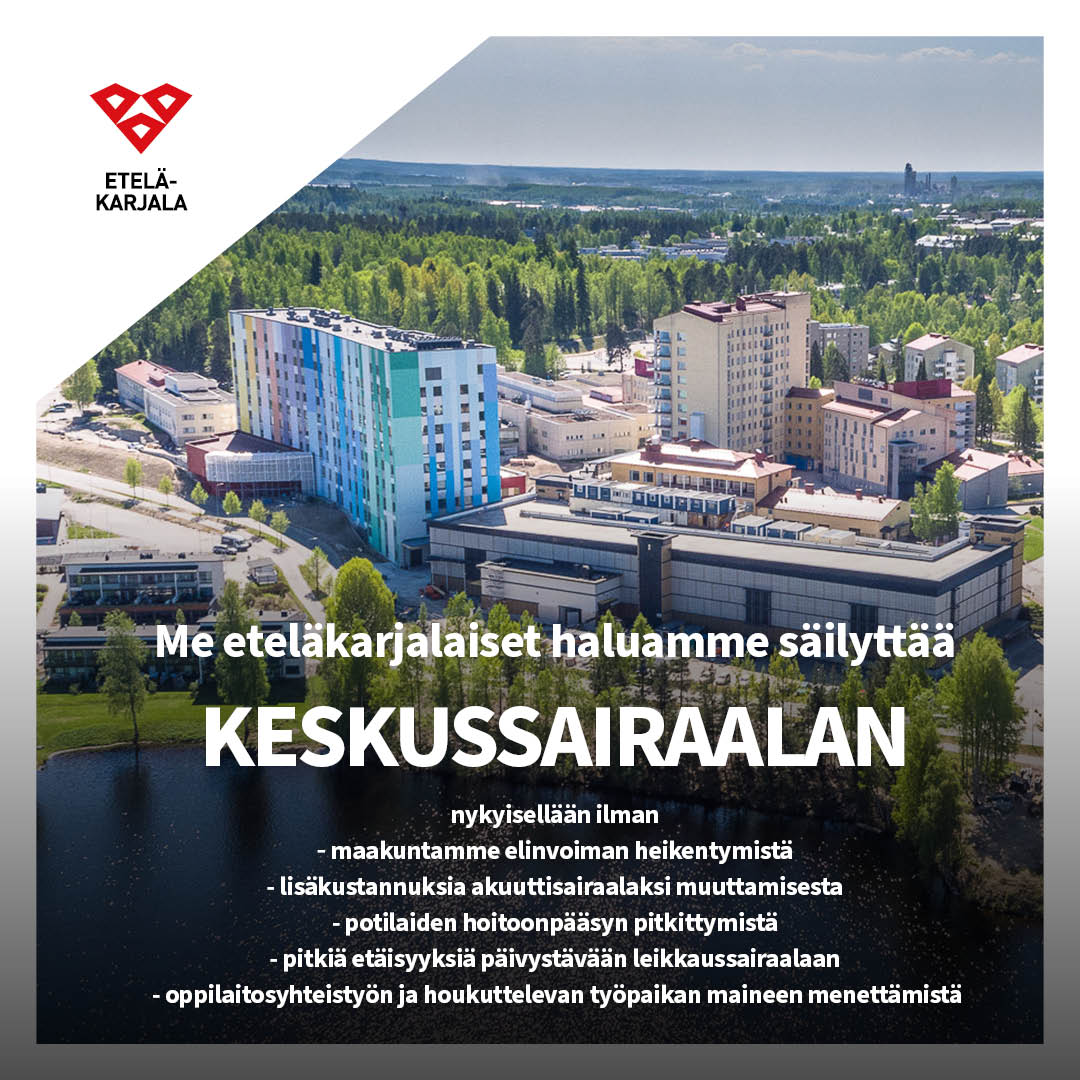 Keskussairaalan palvelujen säilyminen nykyisellään on keskeistä maakuntamme elinvoimaisuudelle! @EtelaKarjalaHVA @jukka_kopra @JaniMakelaFi @SunaKymlinen @niina_malm @HannaHolopaine #luumäki #lemi #savitaipale #taipalsaari #lappeenranta #imatra #ruokolahti #rautjärvi #parikkala