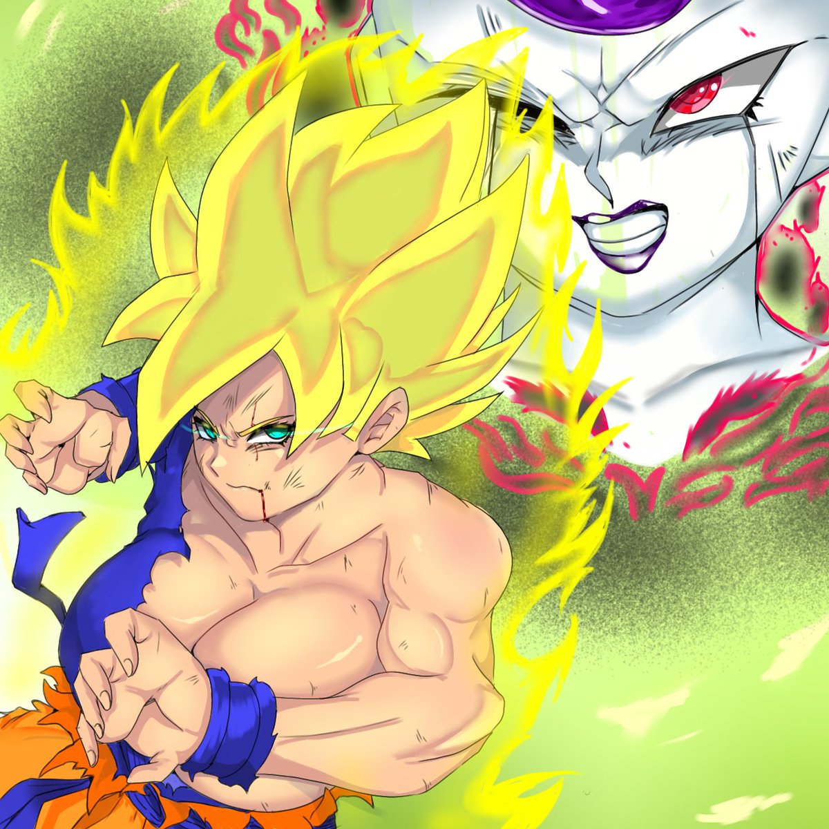 SirPanduh's tweet photo. 'A battle that Rage's On !~~ 🐉
#dragonball #dbzredraw https://t.co/w3LIzDa06Q