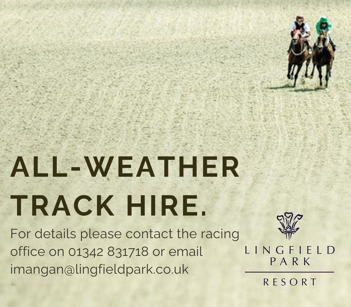 There are still spaces available for our Gallop Morning tomorrow (11th April) at 8:30 & 9:00am. For more details please contact the racing office on 01342 831718 or email imangan@lingfieldpark.co.uk