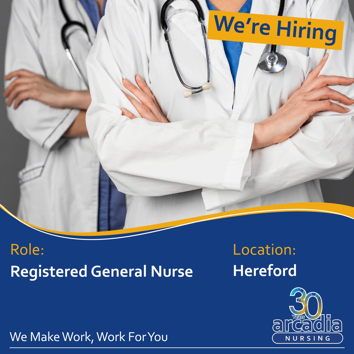 We are currently recruiting Registered General Nurses to work day, night and weekend shifts at Hereford. If you are interested in working with Arcadia and want to work these shifts, you can register online here: arcadianursing.co.uk/register-with-…

#WeAreHiring #applynow #nursingroles #nurse