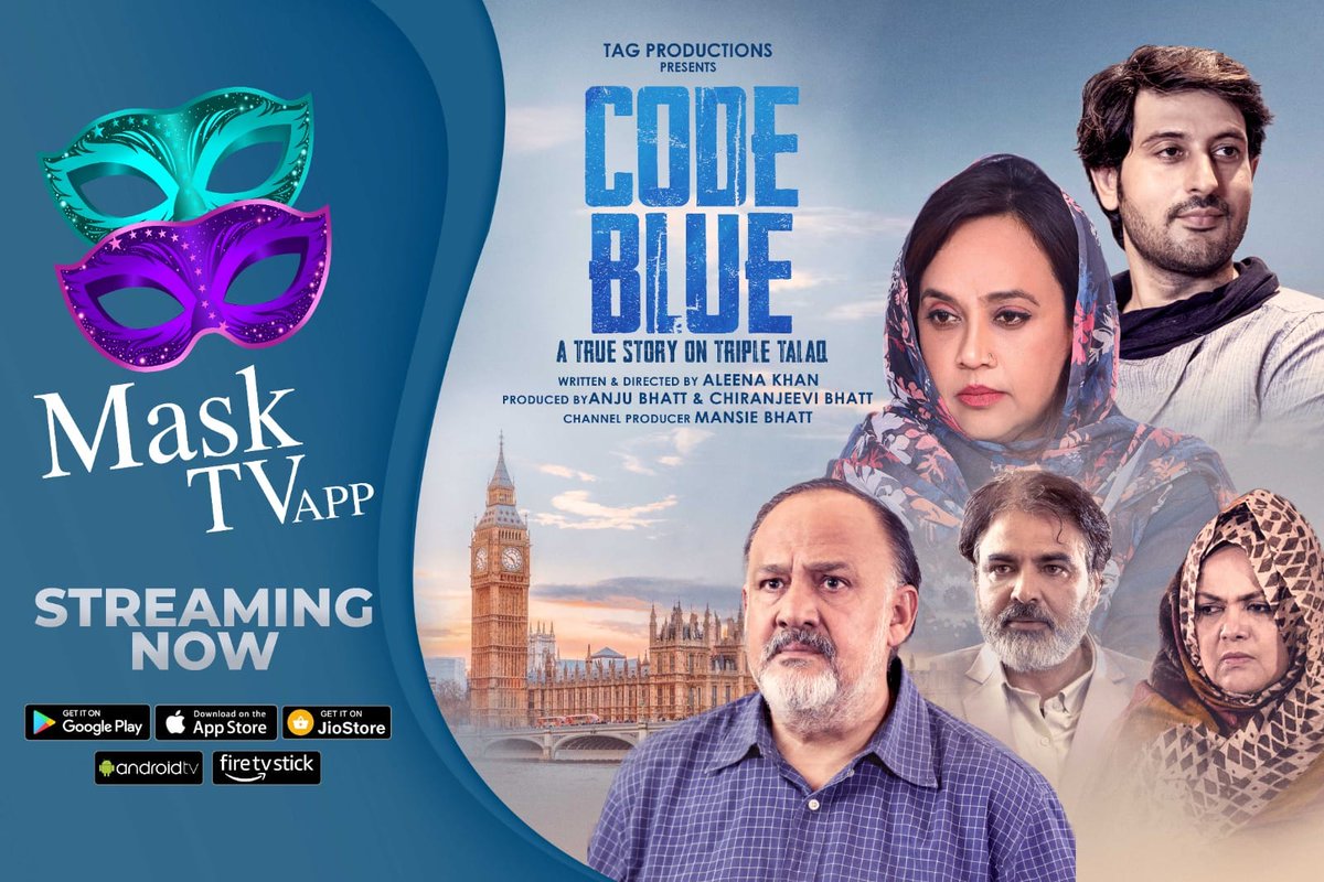 Shadow #CodeBlue to be released on #MaskTV OTT
The cast of Code Blue is #Aloknath, Rishi Bhutani, Dr. #SabaKhan, #SushmitaMukherjee, #HussainKhan,
#AnjuBhatt and #ChiranjeeviBhatt are the producers of the film Code Blue, made under the banner of Tag Production.