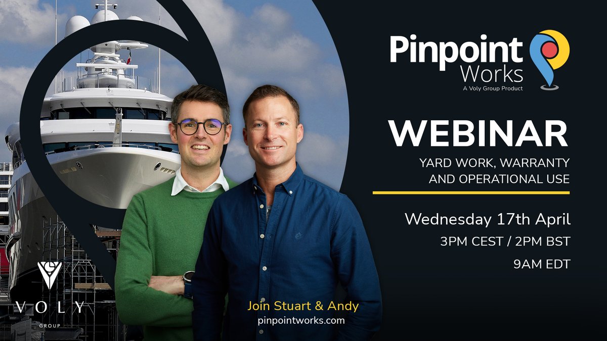 Discover how Pinpoint Works simplifies the creation of work lists, in their upcoming webinar! 

Register to join: lnkd.in/eM4K3ryX

#superyachts #yachtrefit #yachtnewbuild #webinar #superyachtcrew #superyachtcaptain #yachtproject