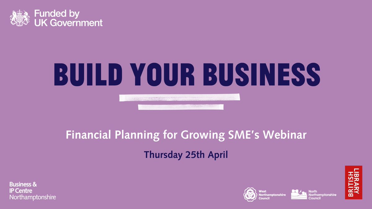 Join us for our ‘Financial planning for growing SMEs webinar’ on Thursday, 25th April. Finance and business expert Phil Ingle will share the key principles to follow to achieve successful growth as an SME. Find out more here- eventbrite.co.uk/e/financial-pl… #UKSPF #BuildYourBusiness