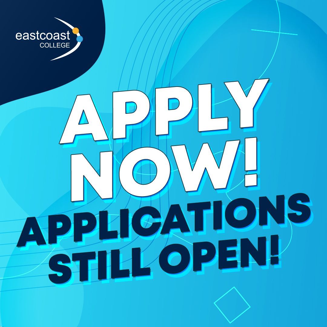 Applications are still open! Apply now and join East Coast College in September! Visit eastcoast.ac.uk to secure your place