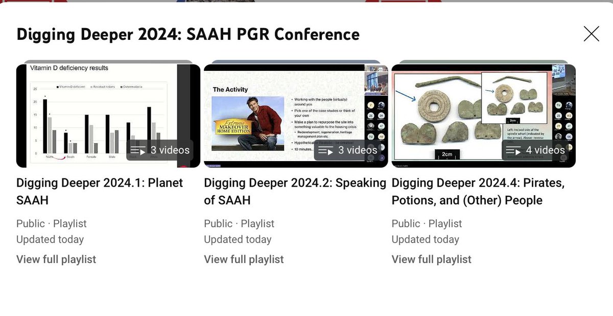 Now available on our YouTube Channel, a playlist of our 2024 'Digging Deeper' PGR conference! Check out the cutting-edge research by our awesome PGRs. youtube.com/channel/UCimv9…