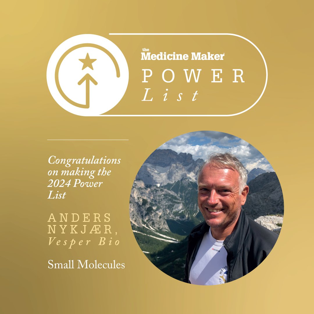 medicine_maker's tweet photo. We're celebrating people who drive innovation &amp; inspiration in #pharma, helping bring groundbreaking new medicines to patients in need in our annual Power List.

Join us in congratulating Anders Nykjær, CSO at Vesper Bio for making the 2024 Power List 🏆 https://t.co/DMmd4FihQP https://t.co/SkfeGnCFmj