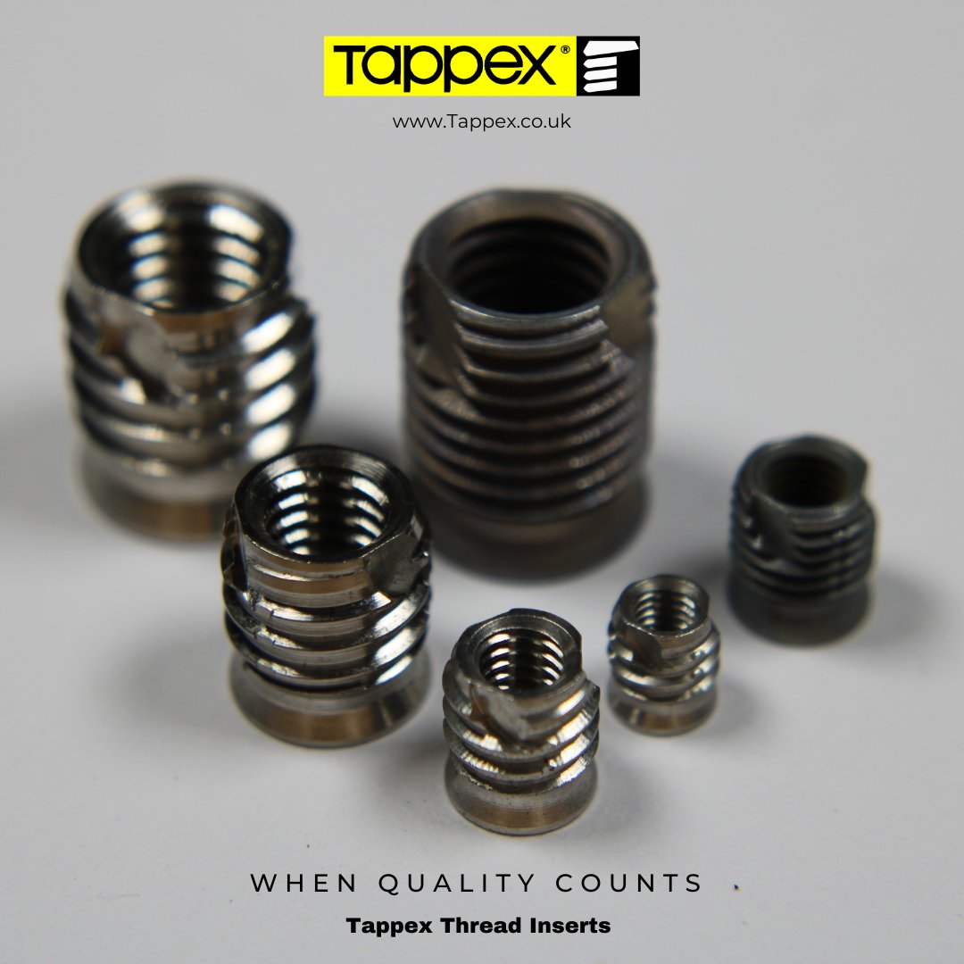 Tappex Trisert 3 Self-Tapping threaded insert #fasteners are available in Hardened Steel, 303 &amp; 316 Stainless Steel and Titanium. Being easy to install and offering superb performance, they are an excellent alternative to wire-form thread inserts bit.ly/36ZEDYq