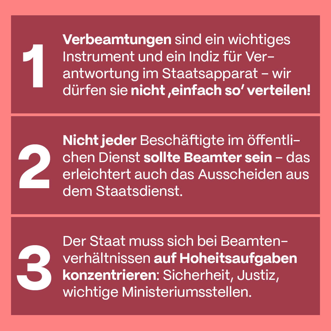 Verbeamtungen sollen vernünftiger verteilt werden. Wir fordern: Beamte nur noch bei hoheitlichen Aufgaben. So kann #Bürokratie effektiv abgebaut werden. Alle Details über insm.de/insm/kampagne/…