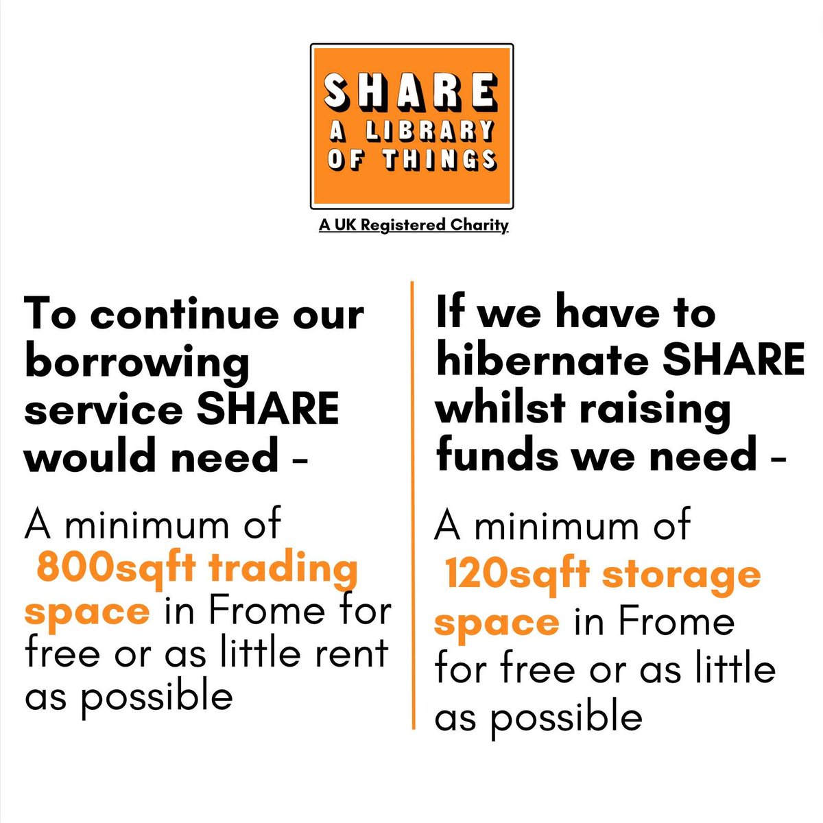 SHARE Frome, will close if community support is not found. 

Find out more: buff.ly/4aLo8OO