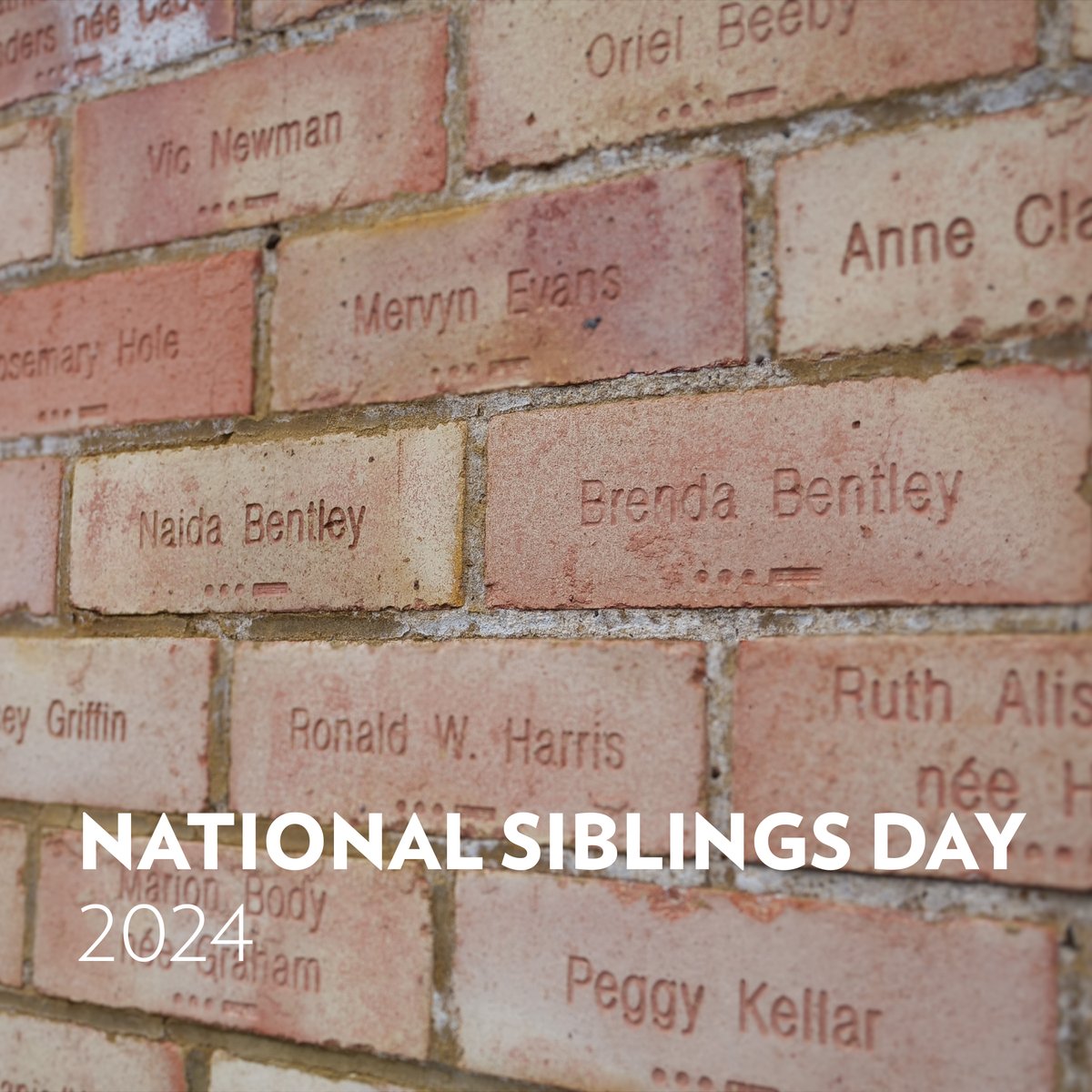 Today is #NationalSiblingsDay! Twins Naida & Brenda Bentley remember their time together as Wrens by sponsoring two bricks on The Codebreakers' Wall. Their messages read ‘remembering happy days with my twin as WRENS 88563 and 88581 in Woburn Abbey, Colombo and Kandy’.