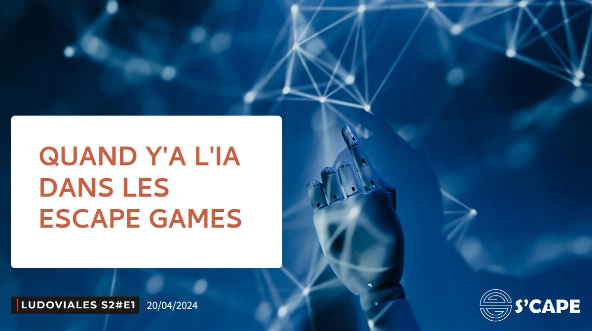 Aujourd'hui, les #Ludoviales autour de l'#IA et la pédagogie ! Retrouvez-nous à 11h45 pour un tour d'horizon de l'IA dans les jeux d'évasion 🔐 👉Quand y'a l'IA dans les #escapegame.s