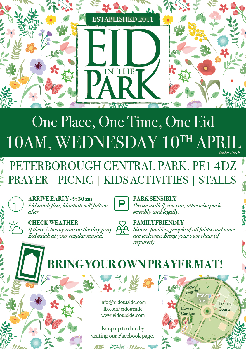 We would like to wish everyone in the city who is celebrating today a happy and blessed #Eid, marking the end of the blessed month of #Ramadan. #EidMubarak - Enjoy this special event in central park @PeterboroughCC