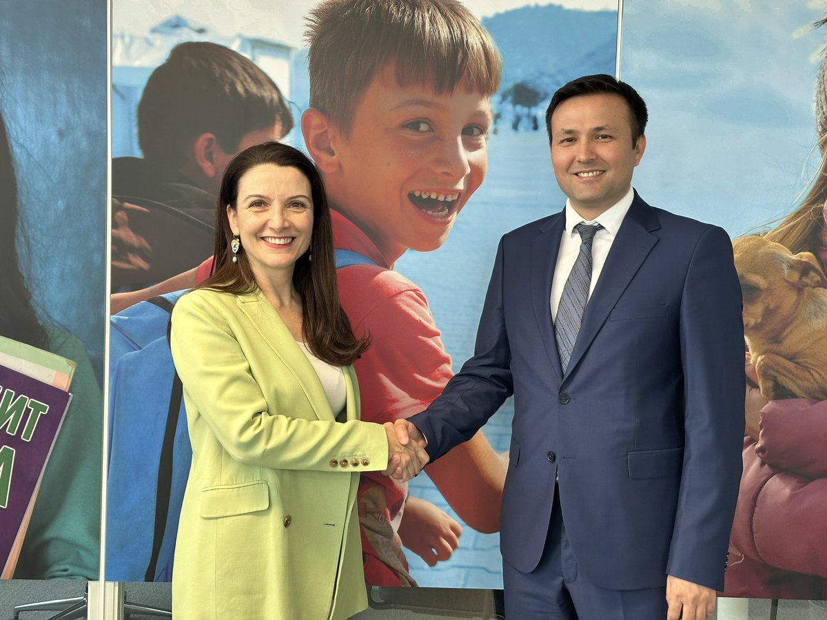 A true pleasure to meet the new Ambassador of Uzbekistan in Geneva, H.E. Mr. Toshmatov, and discuss the excellent cooperation between UNICEF and Uzbekistan. We forward to working closely to bring results for children to an even larger scale.