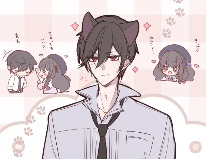 アイ主 画家ちゃんに褒め倒されたのでご満悦アイン 