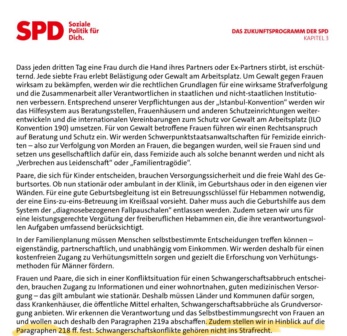 Die @spdbt reagiert auf die Empfehlungen der Kommission zu #Paragraph218 sehr zurückhaltend. Nun wagt sich @KatjaMast vor. „Ich bin persönlich der Meinung: Abtreibung gehört nicht ins Strafgesetzbuch.“ Das ist genau die Position der SPD im Wahlprogramm. Warum also so defensiv?