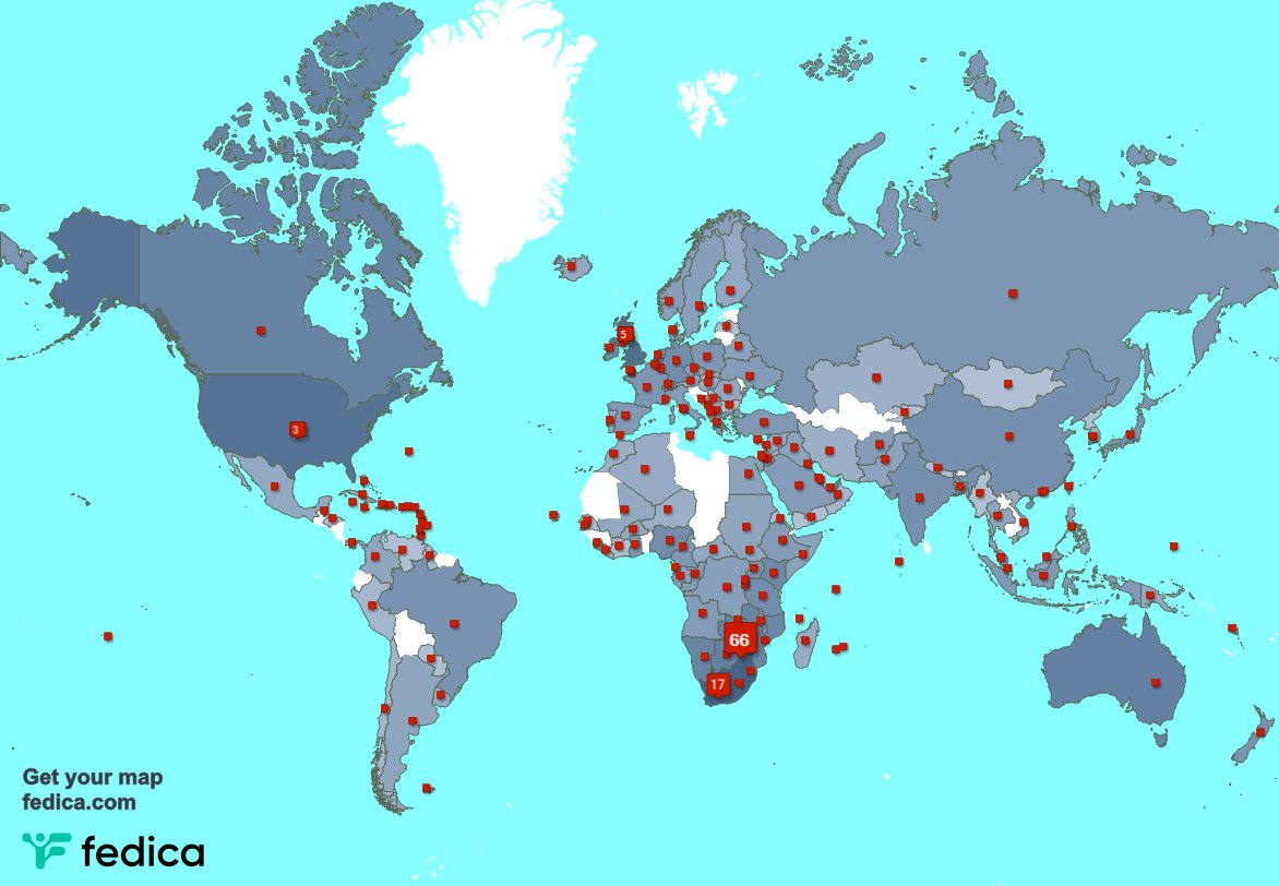 I have 168 new followers from Zimbabwe, and more last week. See fedica.com/!JMafume