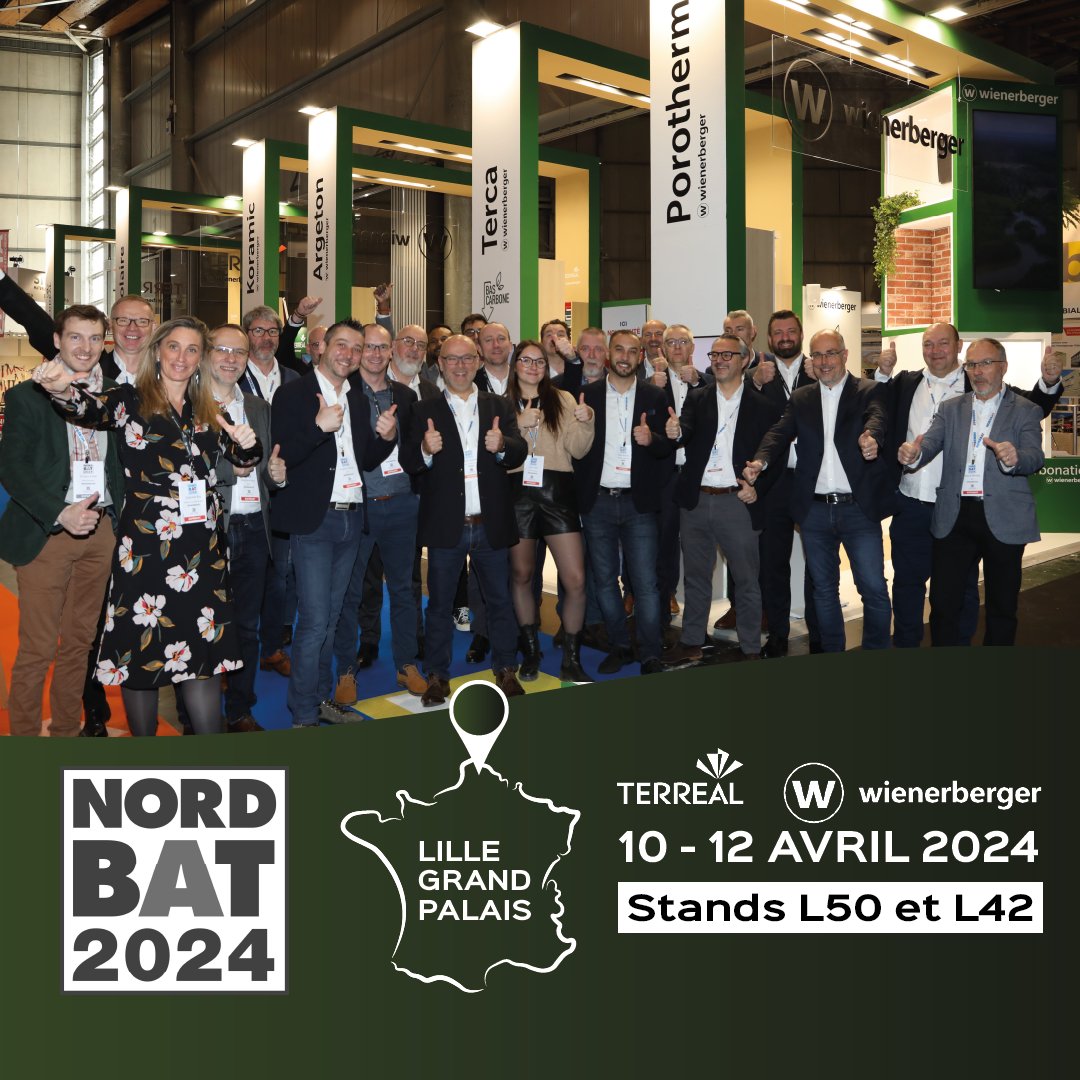[ Terreal et #wienerberger, ensemble ] En direct du Salon <a href="/NORDBATlille/">NORDBAT</a>
Les équipes Terreal et wienerberger vous attendent sur les stands L50 et L42 pour vous présenter l’ensemble des solutions Solaire, Toiture, Structure et Façade pour des constructions saines et durables.