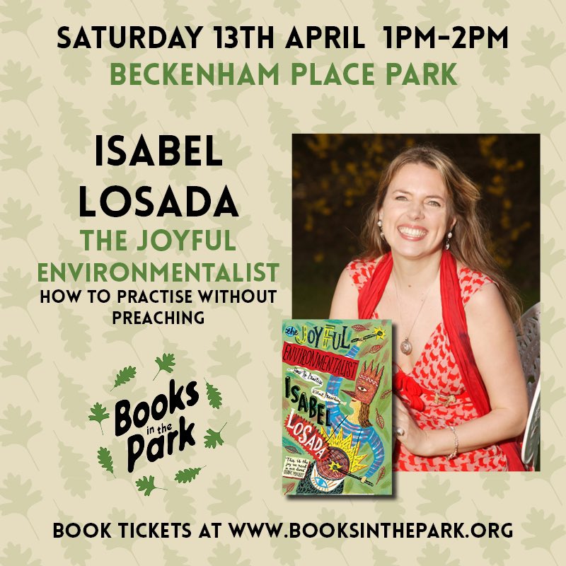 The marvellous @IsabelLosada joins us to tickle your climate change funny bones this Saturday. Have you got your (environmentally friendly) eticket yet? booksinthepark.org