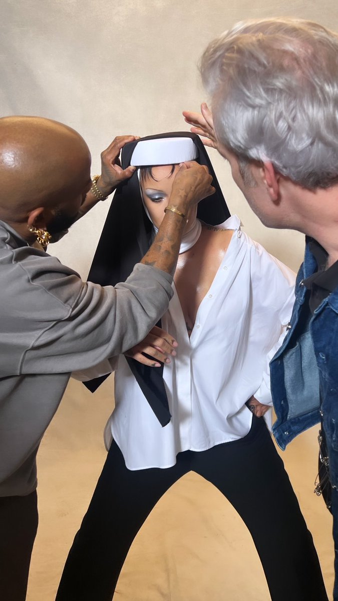 Rihanna on the set of Interview Magazine.