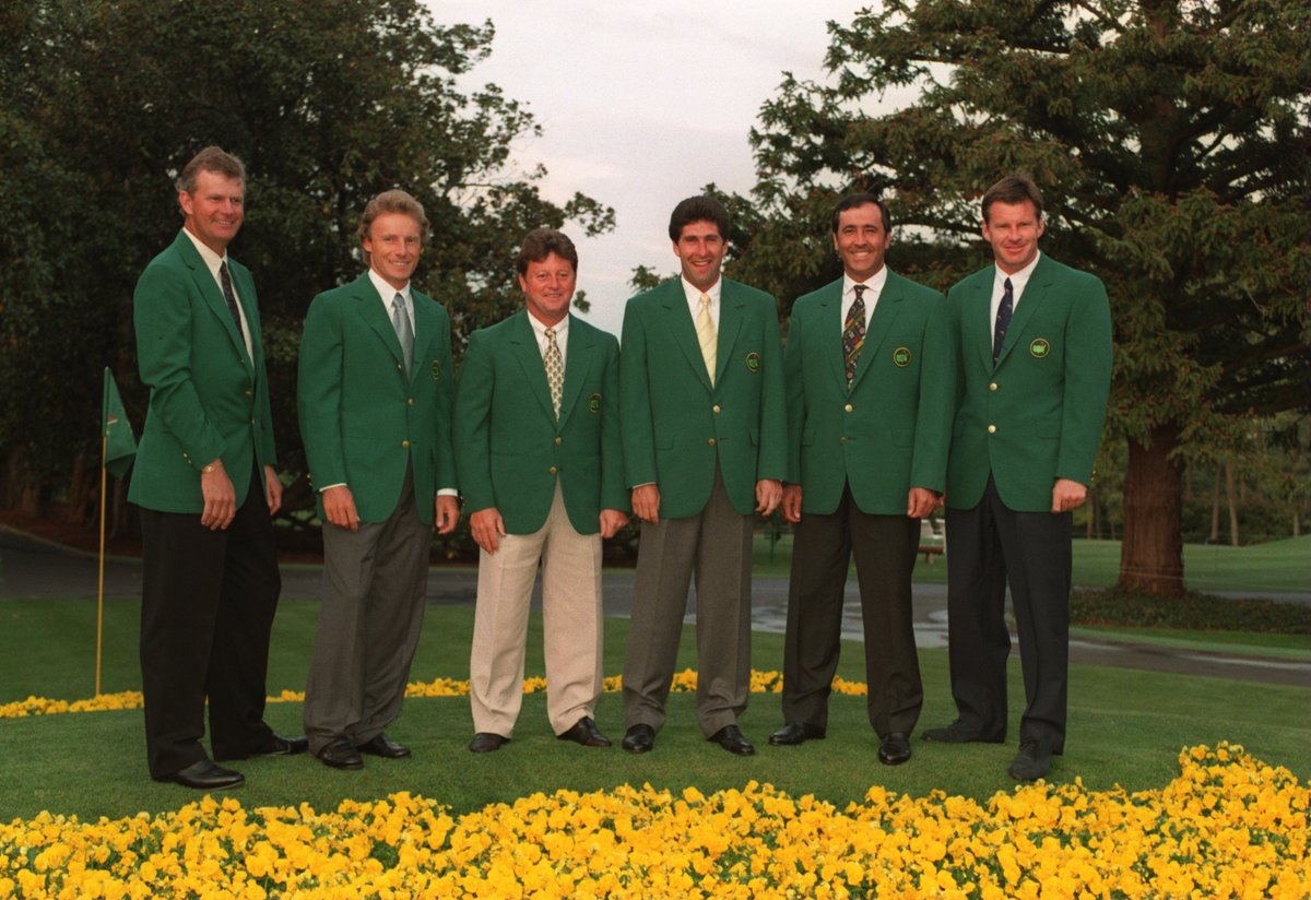 Six #TeamEurope legends. 11 green jackets between them 😏 #themasters