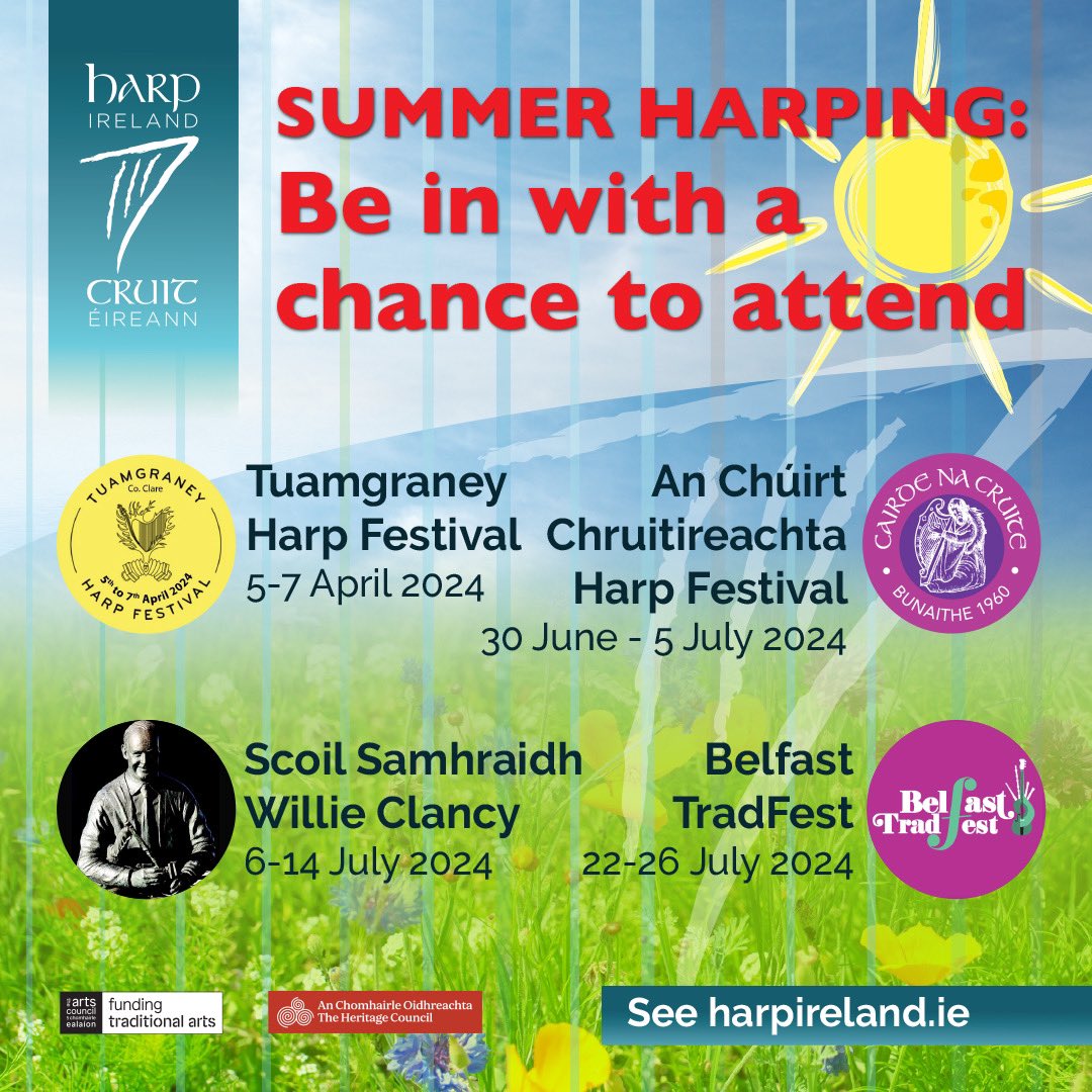 ✨Applications now open for An Chúirt Chruitireachta & Scoil Samhraidh Willie Clancy✨ Apply now for support from Cruit Éireann | Harp Ireland 🎶 Deadline: Friday 3rd May, 5.30pm