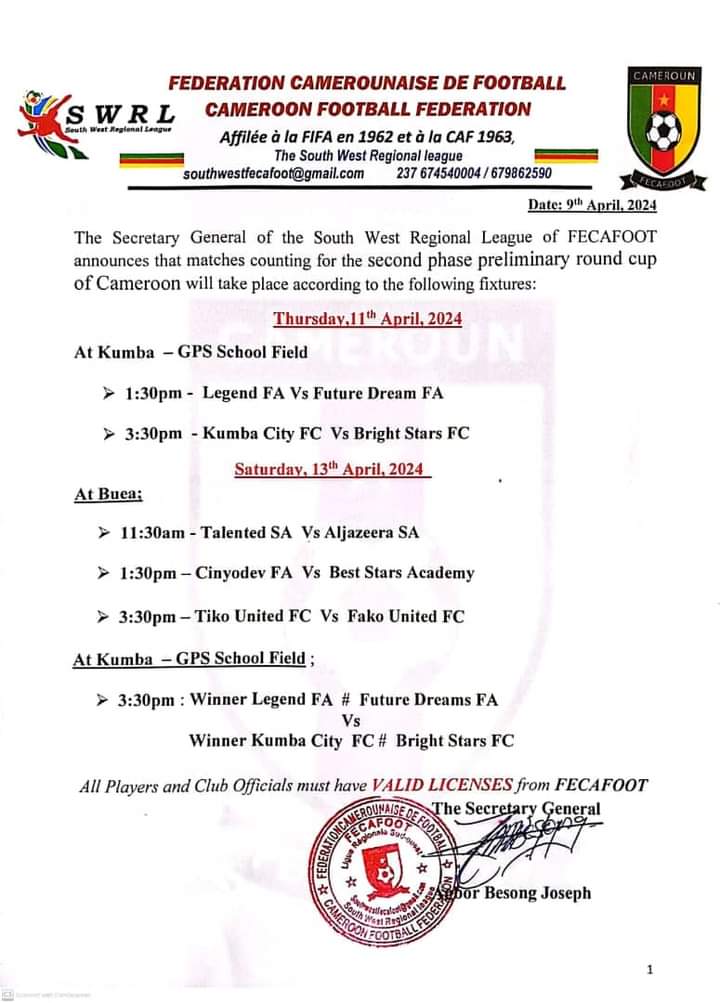 South West Regional League 🇨🇲 tweet media