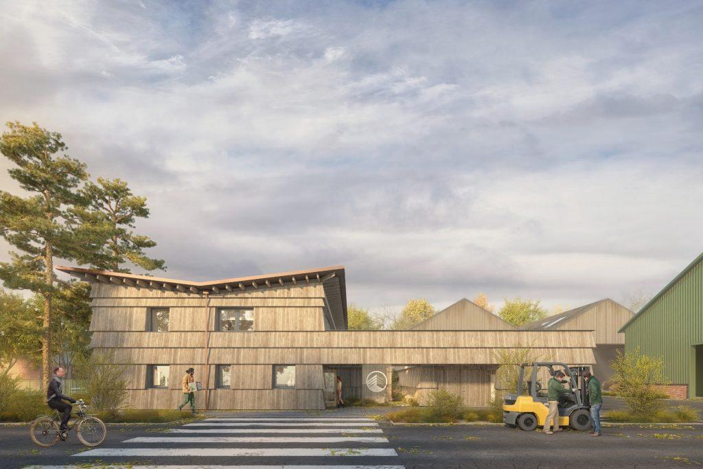 Mowat & Company has won approval for an all-wood overhaul of a timber merchant HQ: bit.ly/49uTdVY